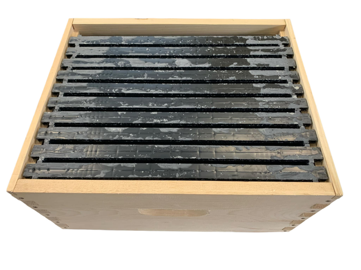 Deep Hive Box - Assembled with Black Plastic Frames