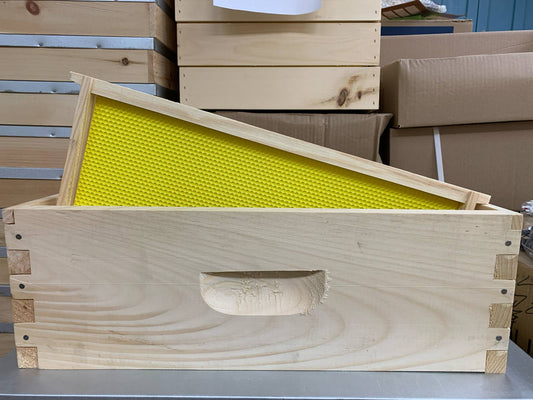 Hausse medium - Assemblée avec cadres en bois et fondation en plastique cirée